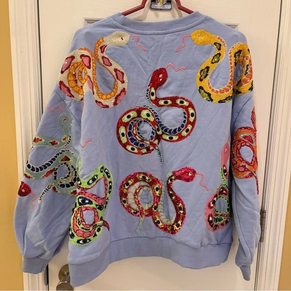 Queen of Sparkles Multi Snake Sweatshirt Shorts Set - Picture 2 of 6